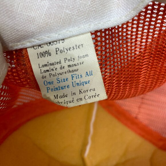 Vintage Trucker Hat Mesh Cap Snapback Orange Plains Motor Inn Across The West - Picture 14 of 14